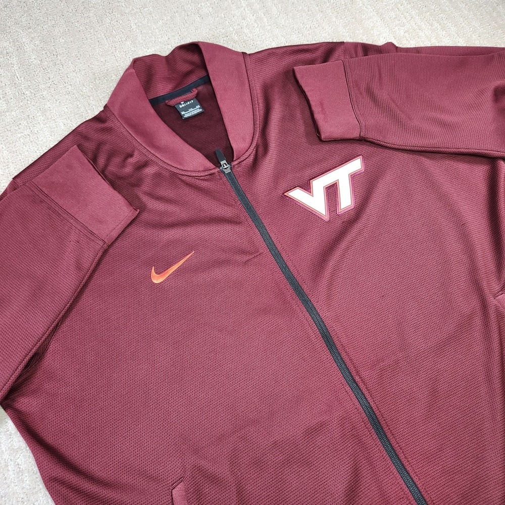 Virginia Tech Hokies Jacket Men XXL Nike Full Zip Sideline Knit NCAA
